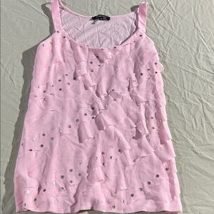 Relativity Pink Tank Top with Silver Accents